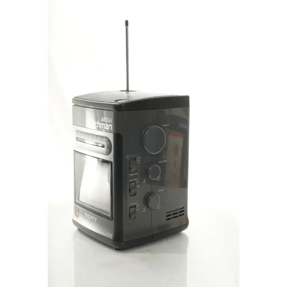 Vintage Sony Mega Watchman FD-510 4.5in B&W TV FM AM Receiver W Orig Box